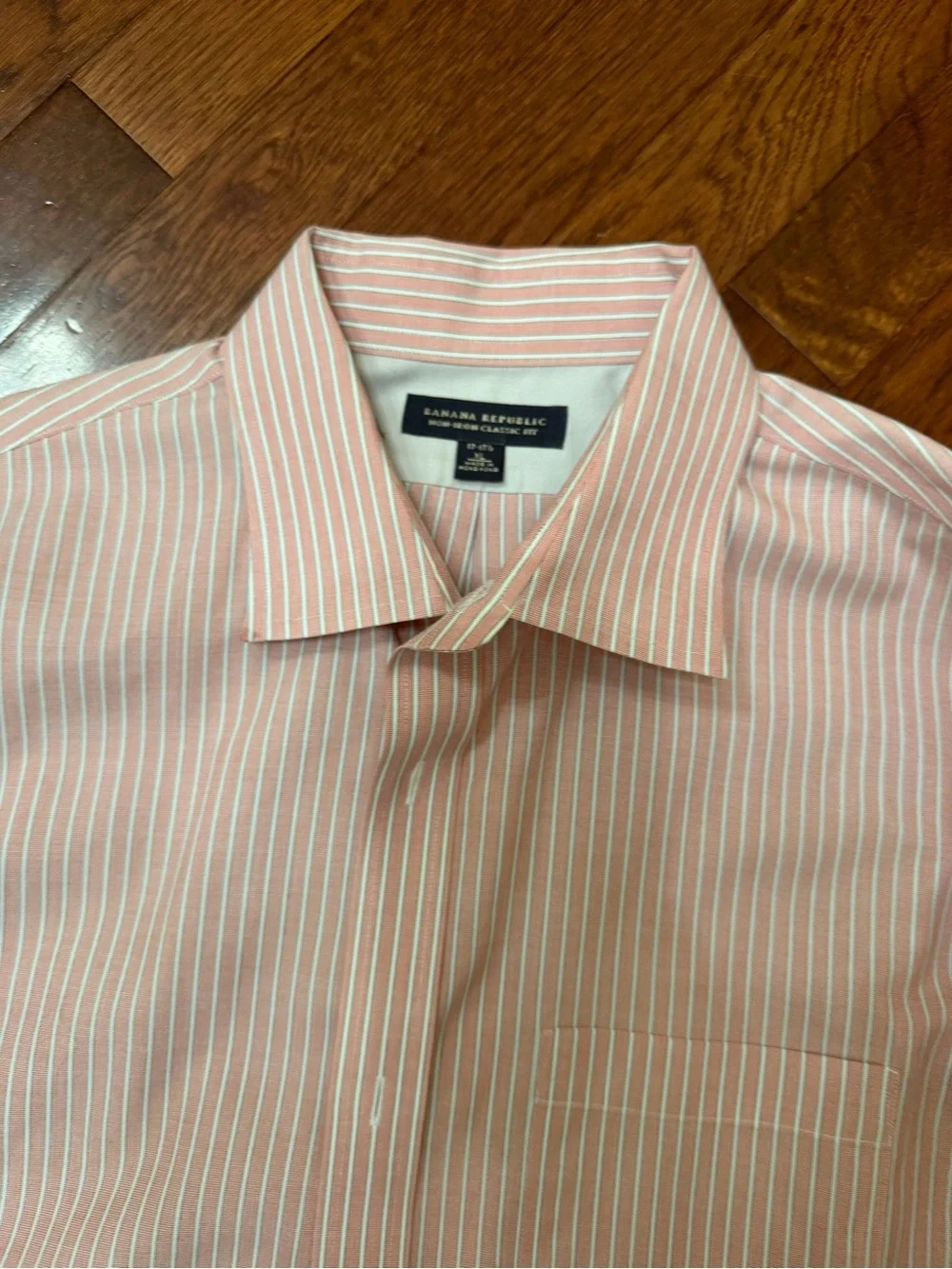 Banana Republic Pink and White Striped Dress Shirt
